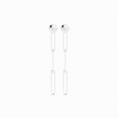 14K White Gold Paperclip Earring