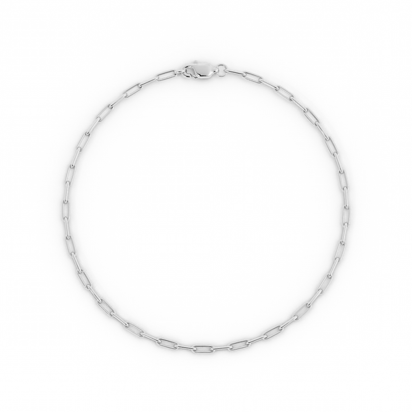 14K White Gold Paperclip Bracelet