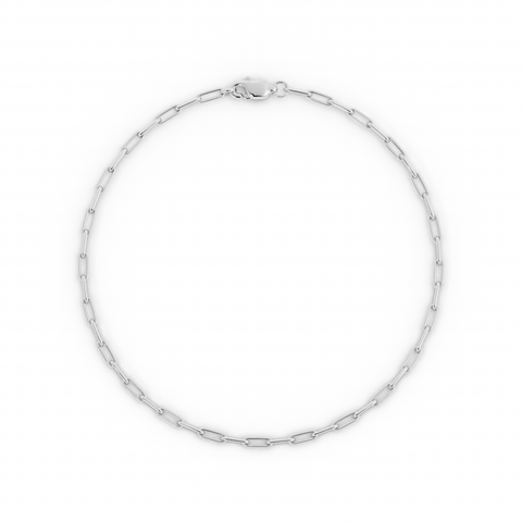 10K White Gold Paperclip Bracelet