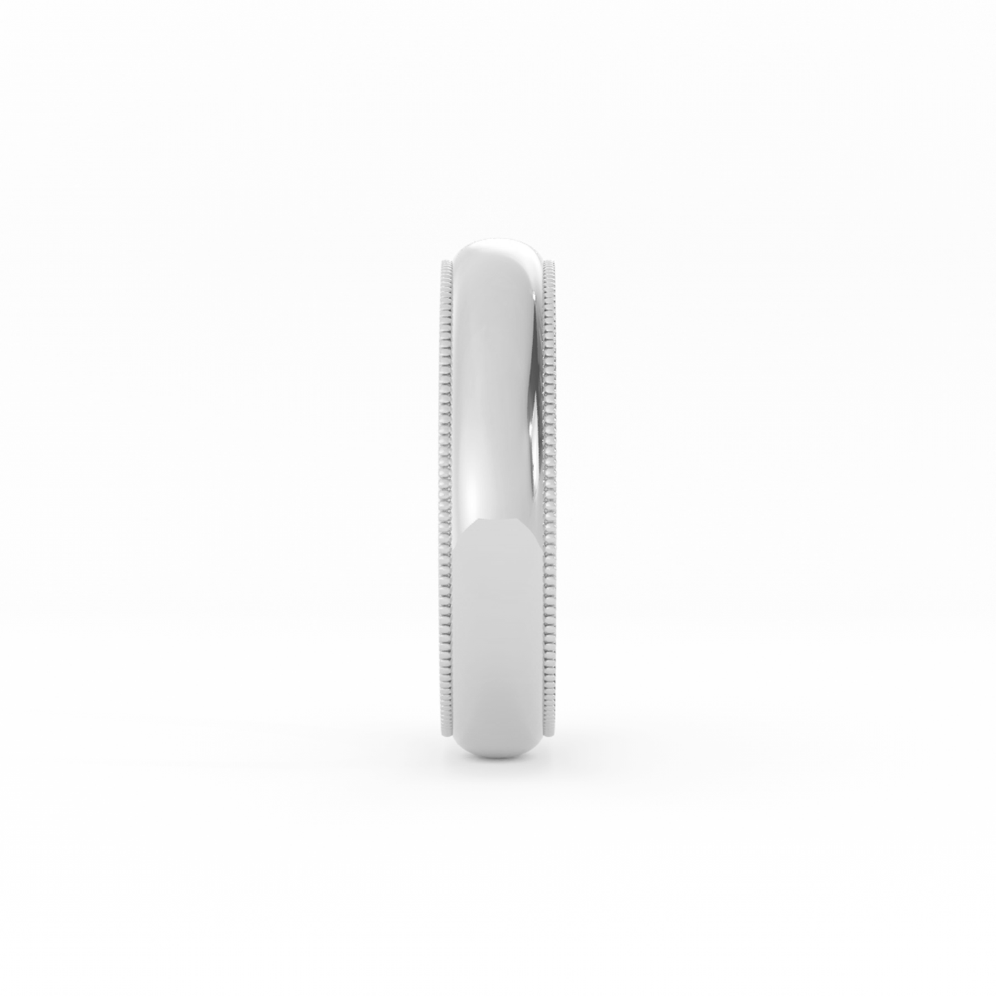 Platinum 5mm Milgrain Domed Comfort Fit Wedding Band