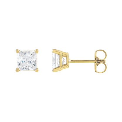 Princess-Cut Diamond Stud Earrings