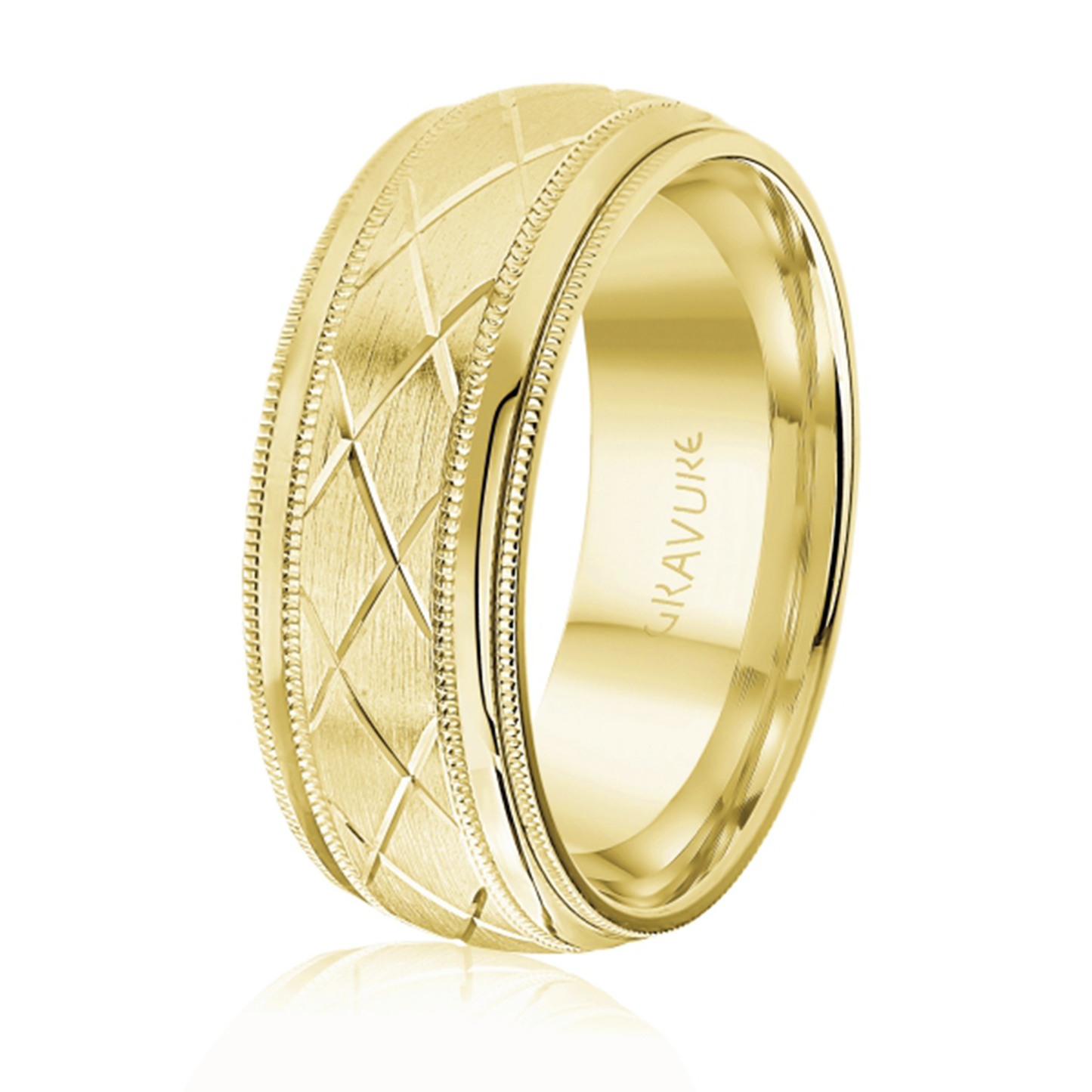 Satin Milgrain Lattice Pattern 8mm Band