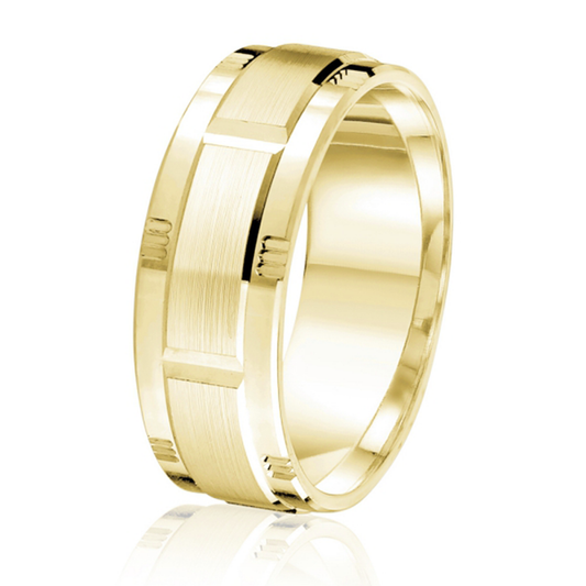 geometric with brick pattern center