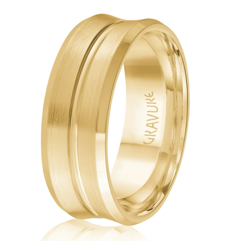 Concave Satin Band with Groove