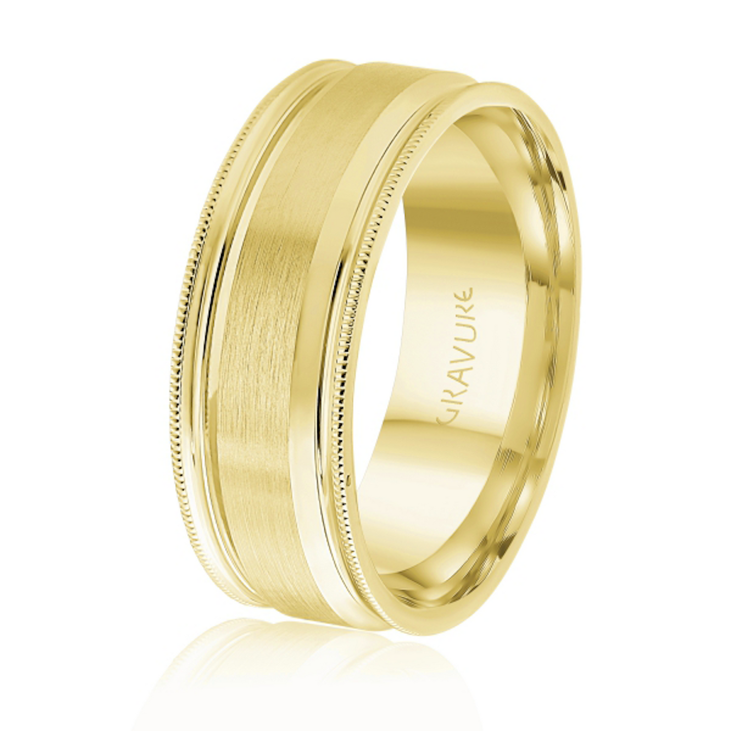 Double Groove Satin Finish with Milgrain Edge