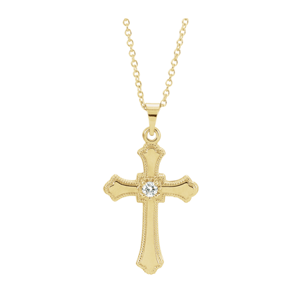 Milgrain Cross Necklace