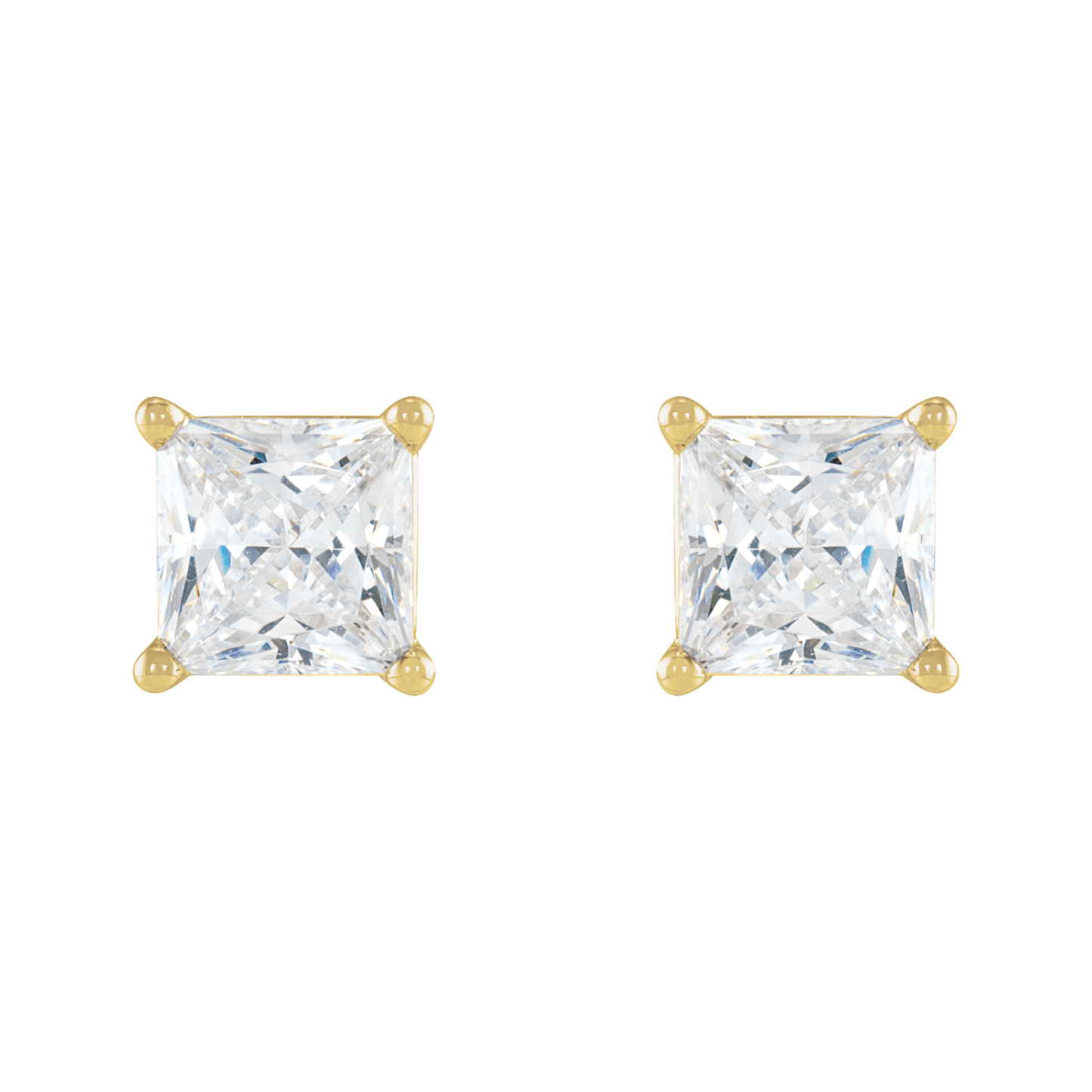 Princess-Cut Diamond Stud Earrings