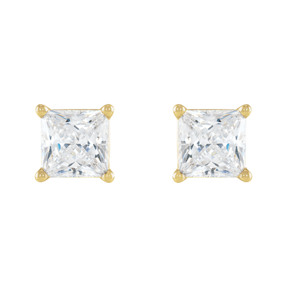 Princess-Cut Diamond Stud Earrings