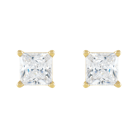 Princess-Cut Diamond Stud Earrings