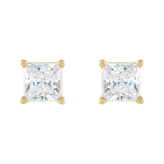 Princess-Cut Diamond Stud Earrings