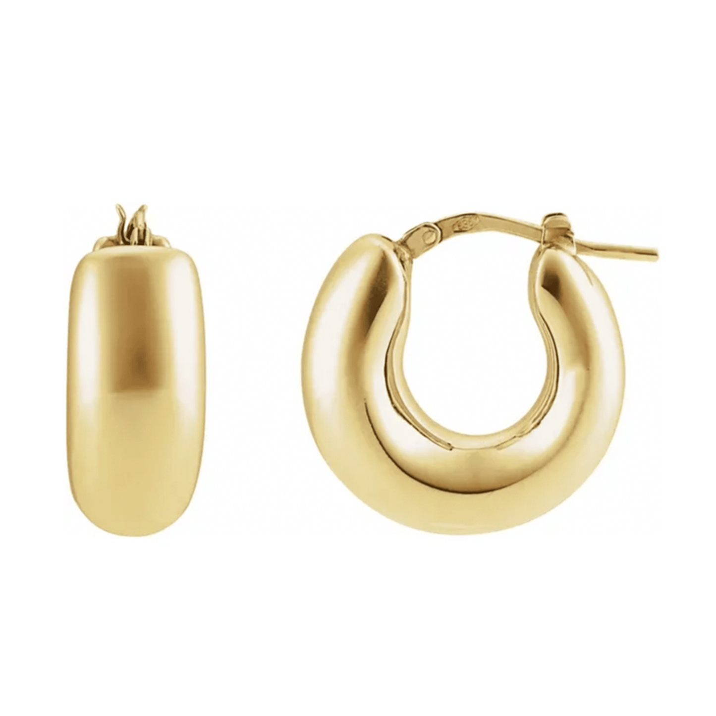 14K Yellow Gold Chunky Hoop Earring