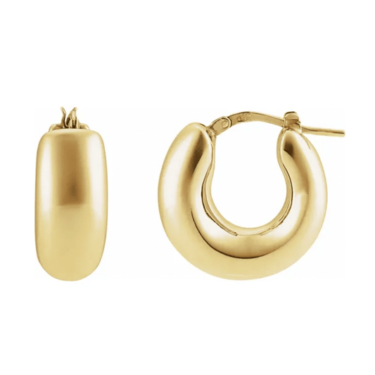 14K Yellow Gold Chunky Hoop Earring