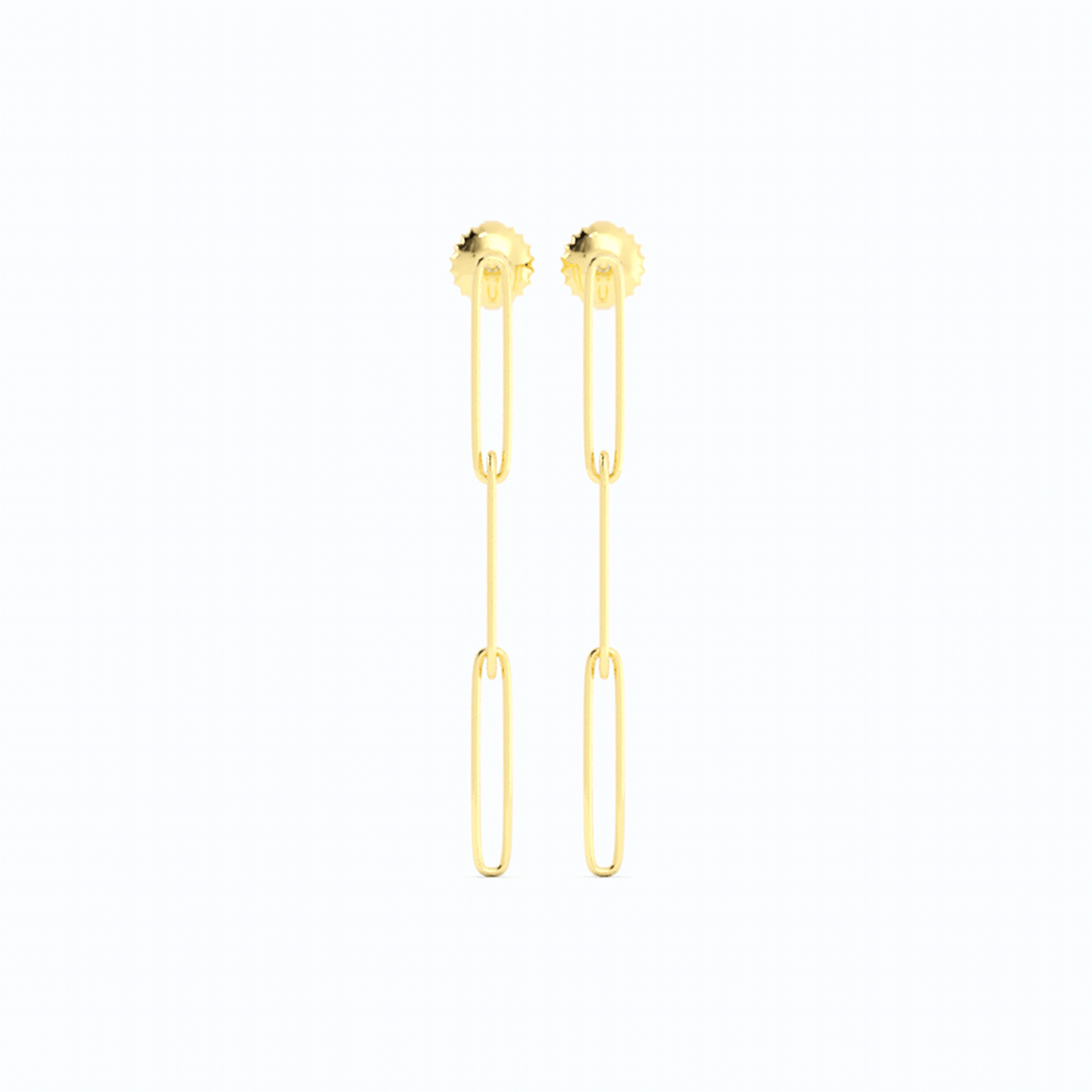 14K Yellow Gold Paperclip Earring