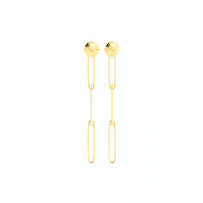 14K Yellow Gold Paperclip Earring