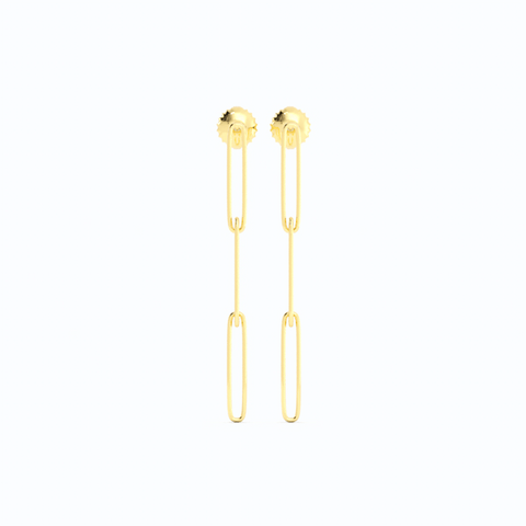 14K Yellow Gold Paperclip Earring