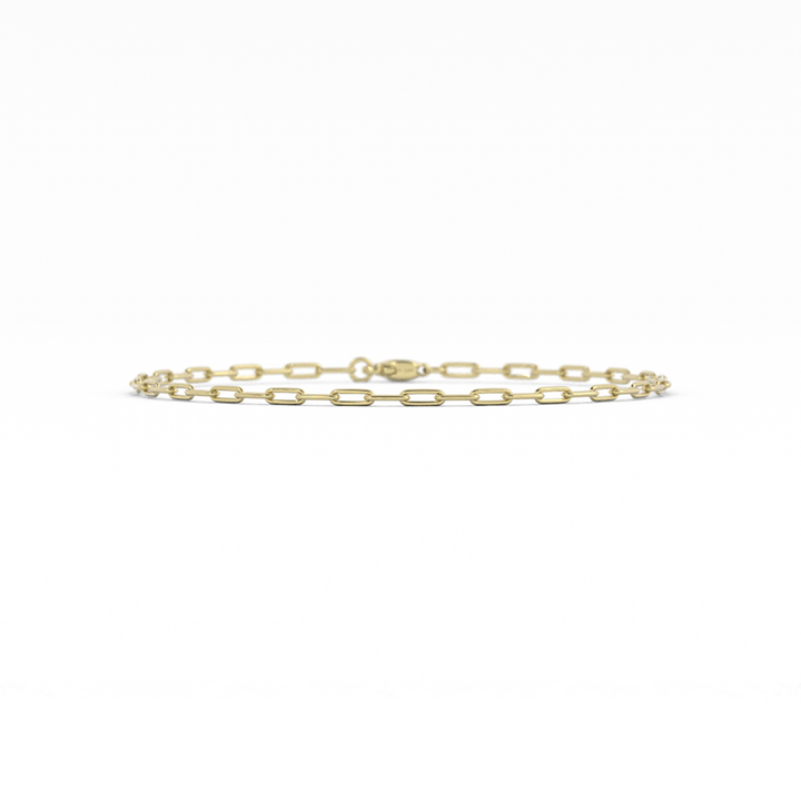 14K Yellow Gold Paperclip Bracelet