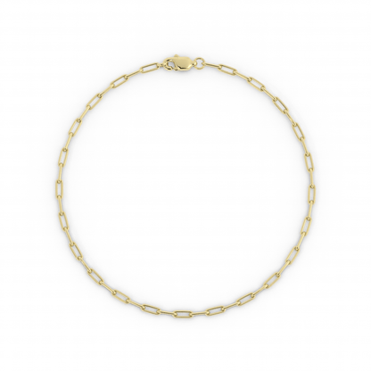 14K Yellow Gold Paperclip Bracelet