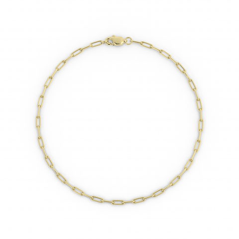 14K Yellow Gold Paperclip Bracelet