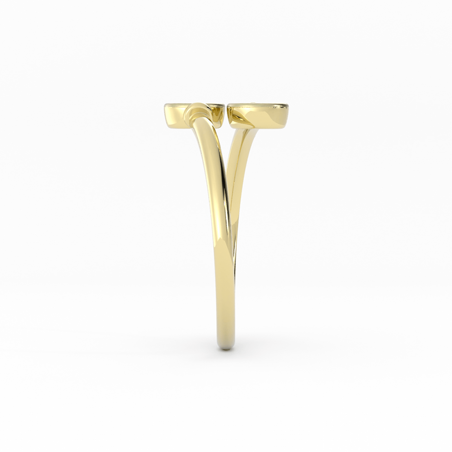 14K Yellow Gold Engravable Bypass Ring