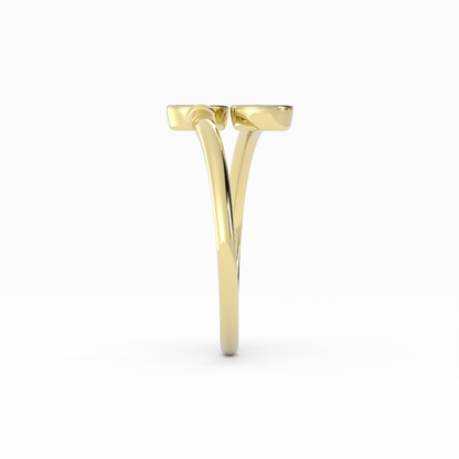 14K Yellow Gold Engravable Bypass Ring