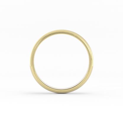 14K Yellow Gold 5mm Milgrain Domed Comfort Fit Wedding Band