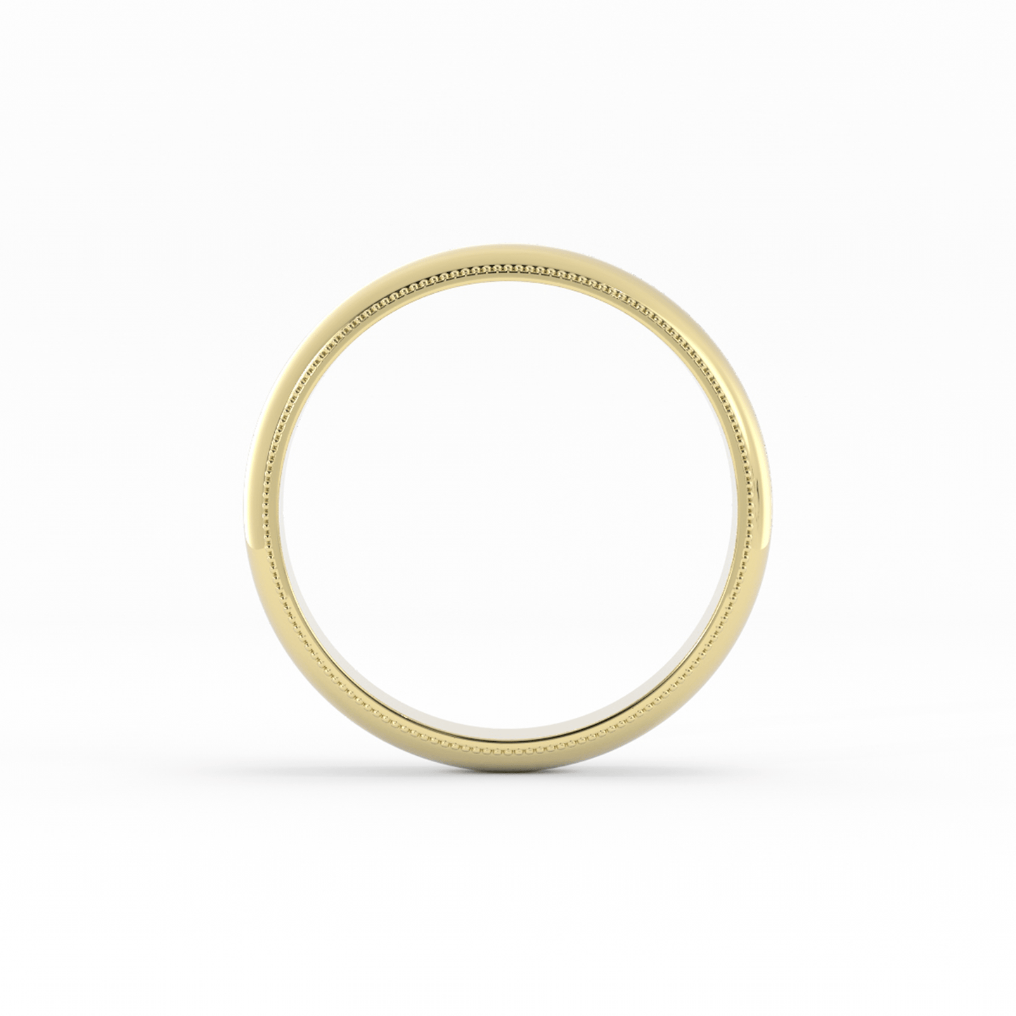 10K Yellow Gold 5mm Milgrain Domed Comfort Fit Wedding Band