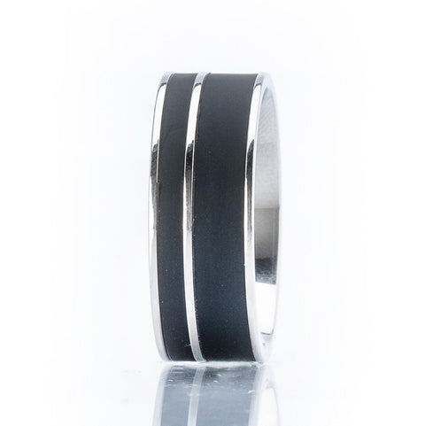 Grey Titanium Cambio Paris 8mm Ring