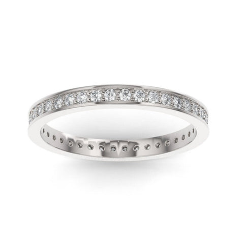 Platinum Round Eternity Lab Grown Diamond Wedding Band