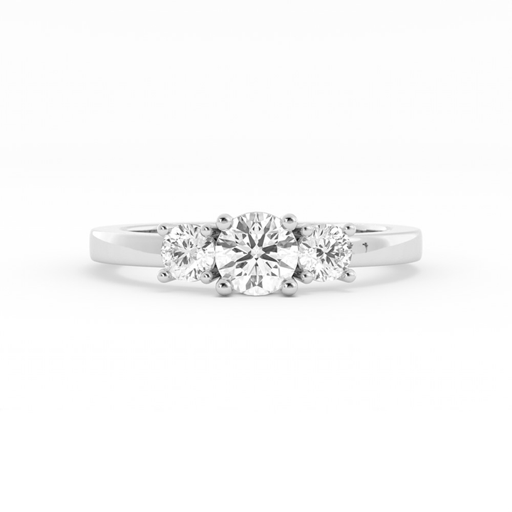 0.5ct Lab Grown Diamond Round Three Stone Platinum Engagement Ring
