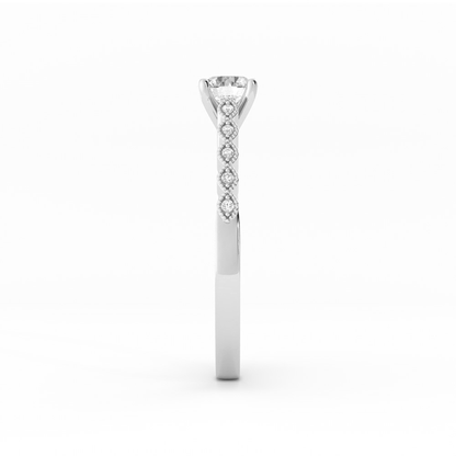 0.5ct Lab Grown Diamond Eyelet Band Accent Platinum Engagement Ring