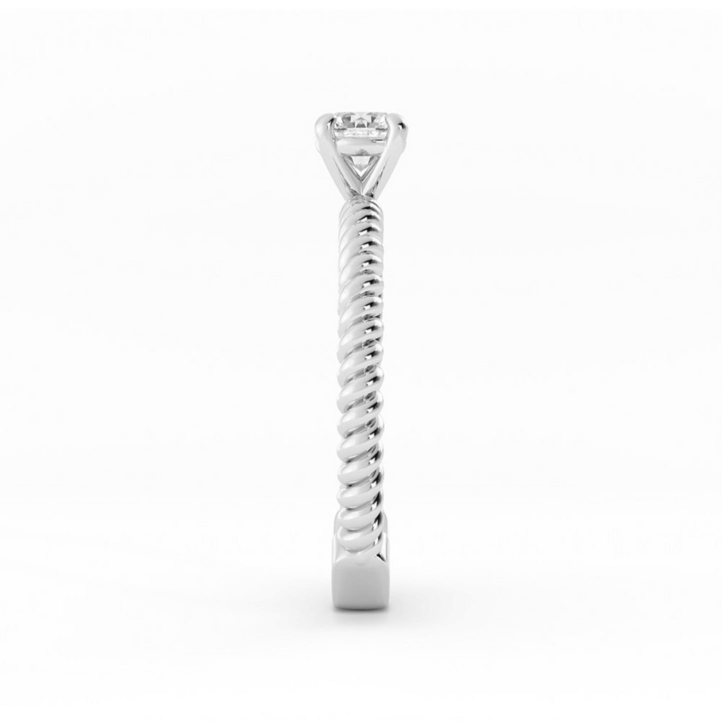 0.5ct Lab Grown Diamond Rope Solitaire Platinum Engagement Ring