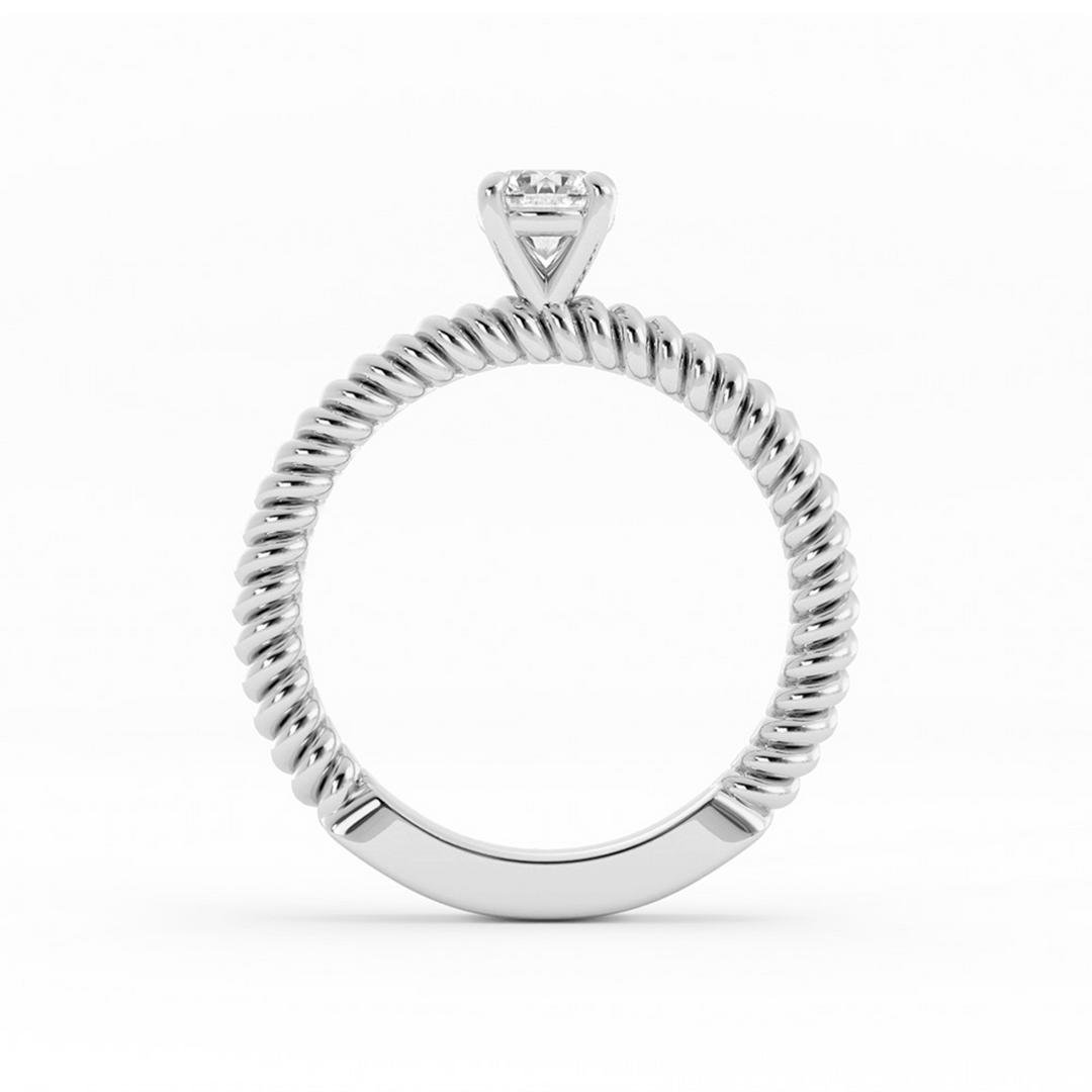 0.5ct Lab Grown Diamond Rope Solitaire Platinum Engagement Ring