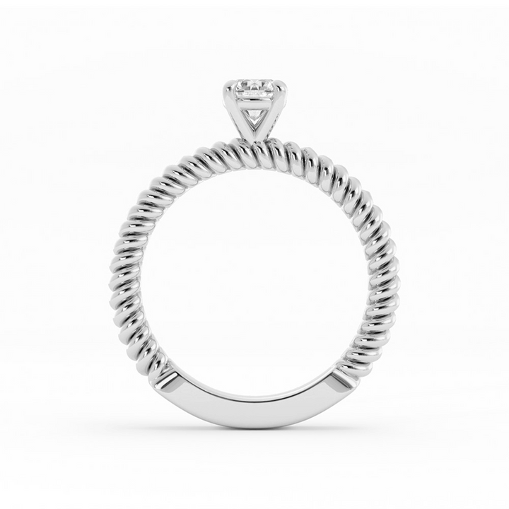 0.5ct Lab Grown Diamond Rope Solitaire Platinum Engagement Ring
