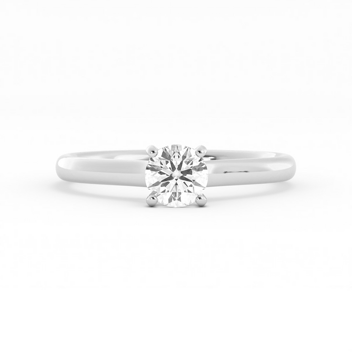 Round Lab Grown Diamond Hidden Halo Engagement Ring