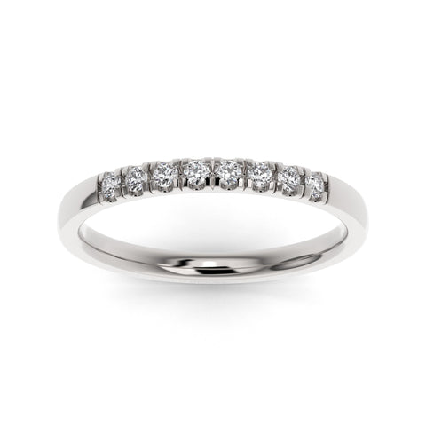 Platinum Pave Eight Stone Lab Grown Diamond Wedding Band
