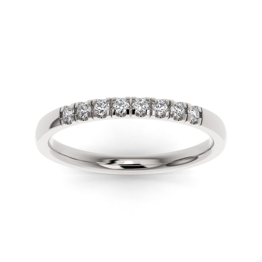Platinum Pave Eight Stone Lab Grown Diamond Wedding Band