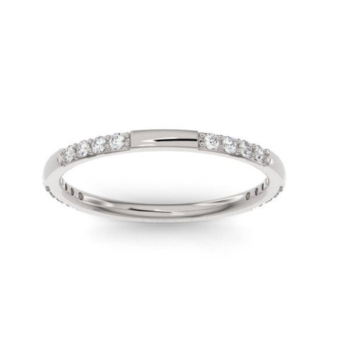 Platinum Round 16 Grouped Lab Grown Diamond Wedding Band