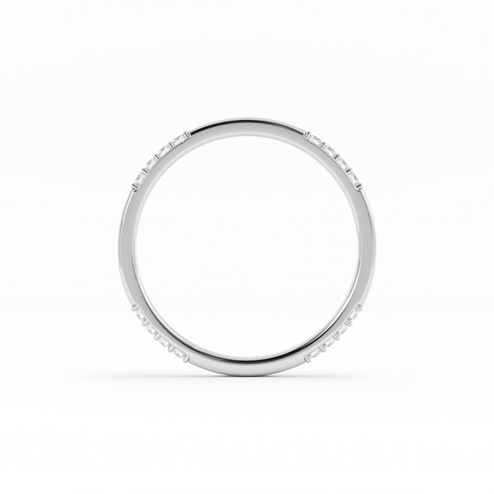 Platinum Round 16 Grouped Natural Diamond Wedding Band