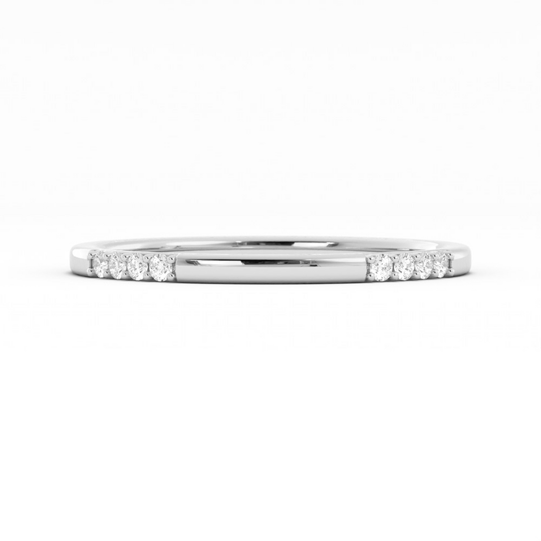 Round 16 Grouped Diamond Natural Diamond Wedding Band