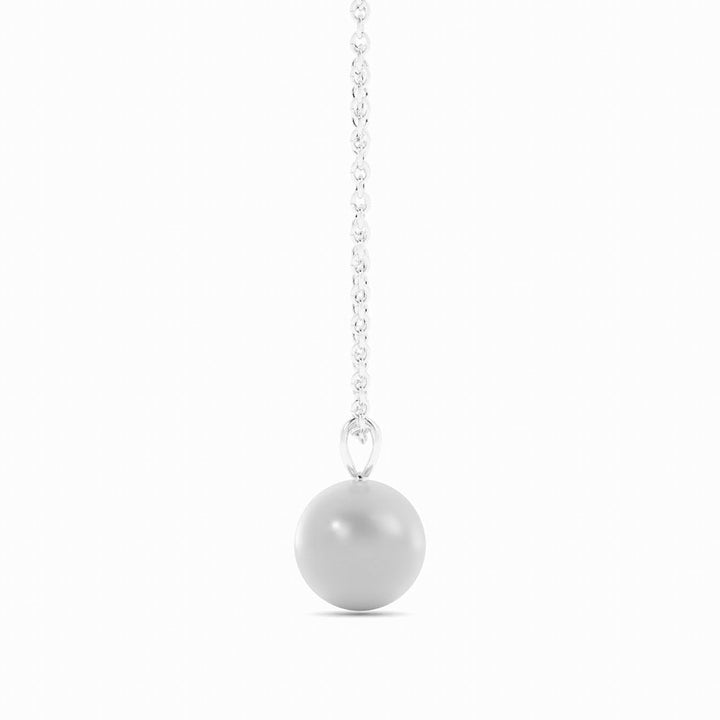 Akoya Pearl Solitaire Pendant Necklace Platinum-2