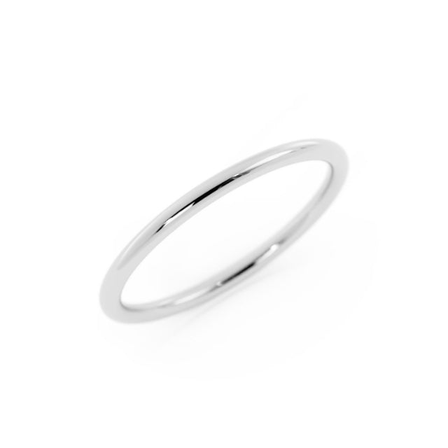 Platinum High Polish Domed 1.5mm Wedding Band