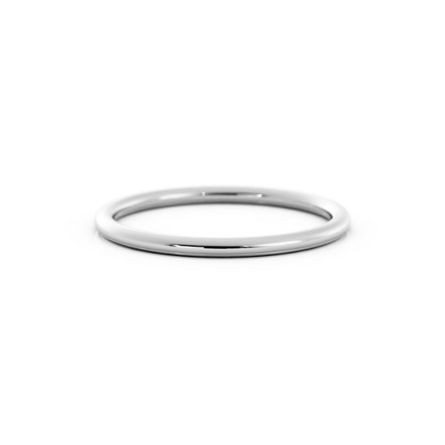 Platinum High Polish Domed 1.5mm Wedding Band
