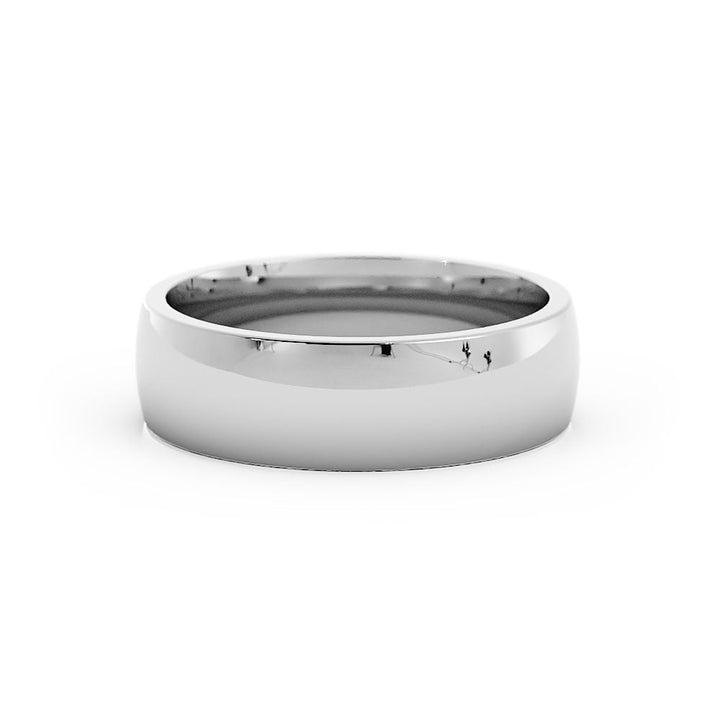 Platinum High Polish Domed 6mm Wedding Band