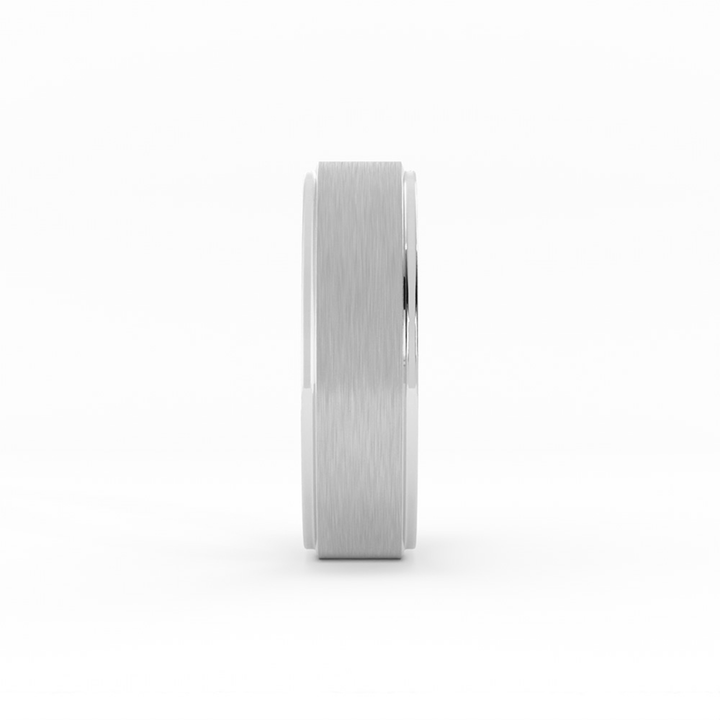 Platinum Satin Domed 6mm Wedding Band