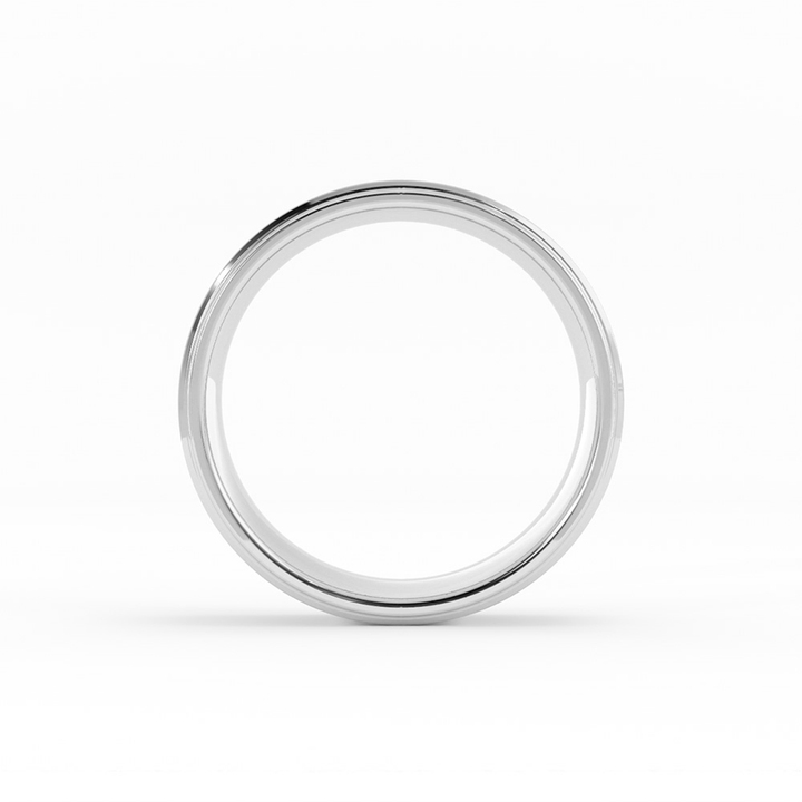 Platinum Satin Domed 6mm Wedding Band