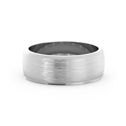Platinum Satin Domed with Slanted Edge 7mm Wedding Band