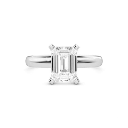 1.67ct Moissanite Emerald Solitaire Platinum Engagement Ring