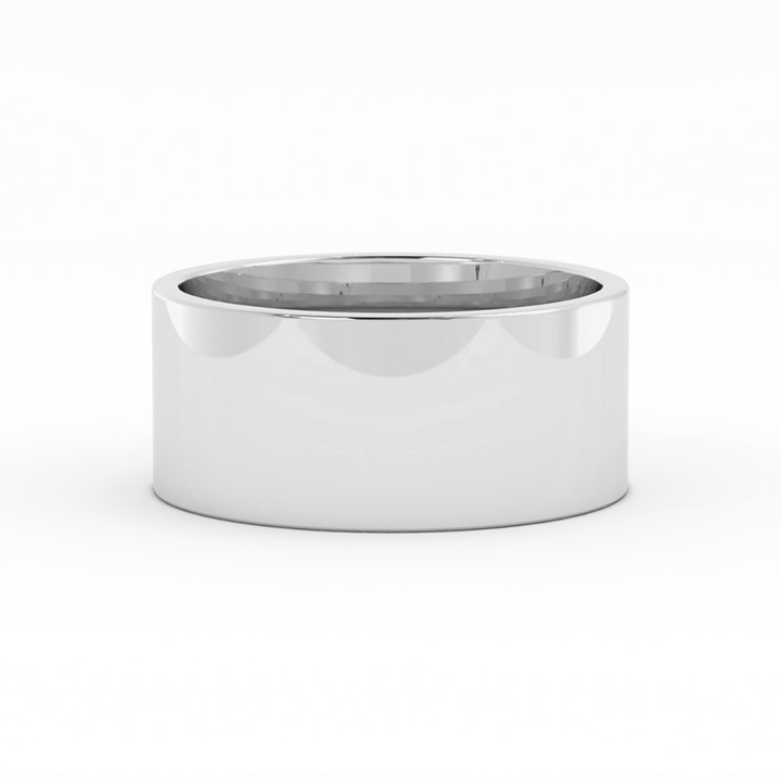 Platinum High Polish Flat 10mm Wedding Band