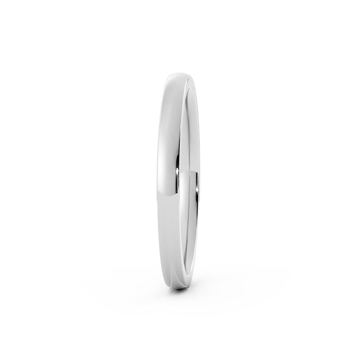 Platinum High Polish Heavy Domed 2mm Wedding Band