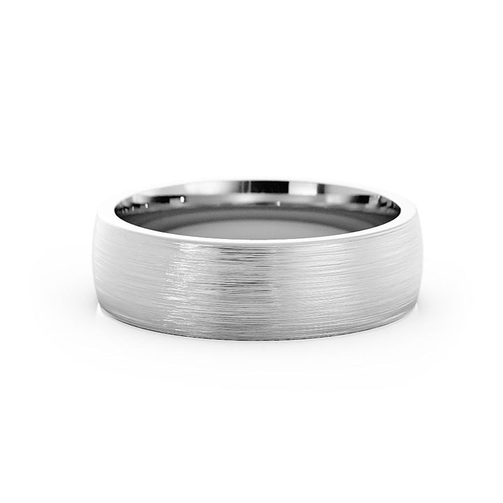 Platinum Satin Heavy Domed 6mm Wedding Band